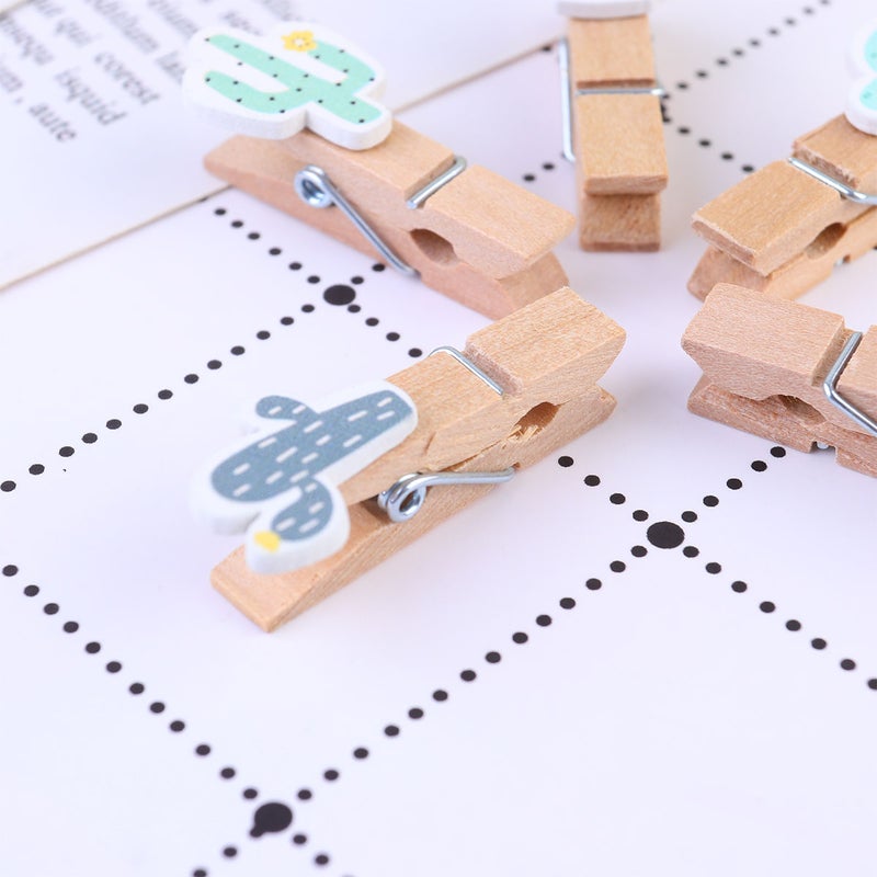 80 Pcs Clips Household Crafts Cartoon Photo Holder Wall Decoration Sealing Clips Light Green (Cactus) - Image 5
