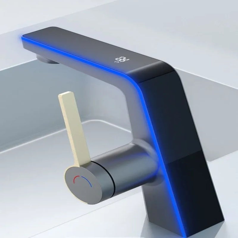 Color-changing Sink Faucet 32x22x13cm Silver Self-Powered Turbine Generator - Antimicrobial Coating Backlight Temperature Display for Home Kitchen and Bathroom - Image 3