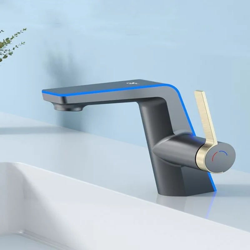 Color-changing Sink Faucet 32x22x13cm Silver Self-Powered Turbine Generator - Antimicrobial Coating Backlight Temperature Display for Home Kitchen and Bathroom - Image 2