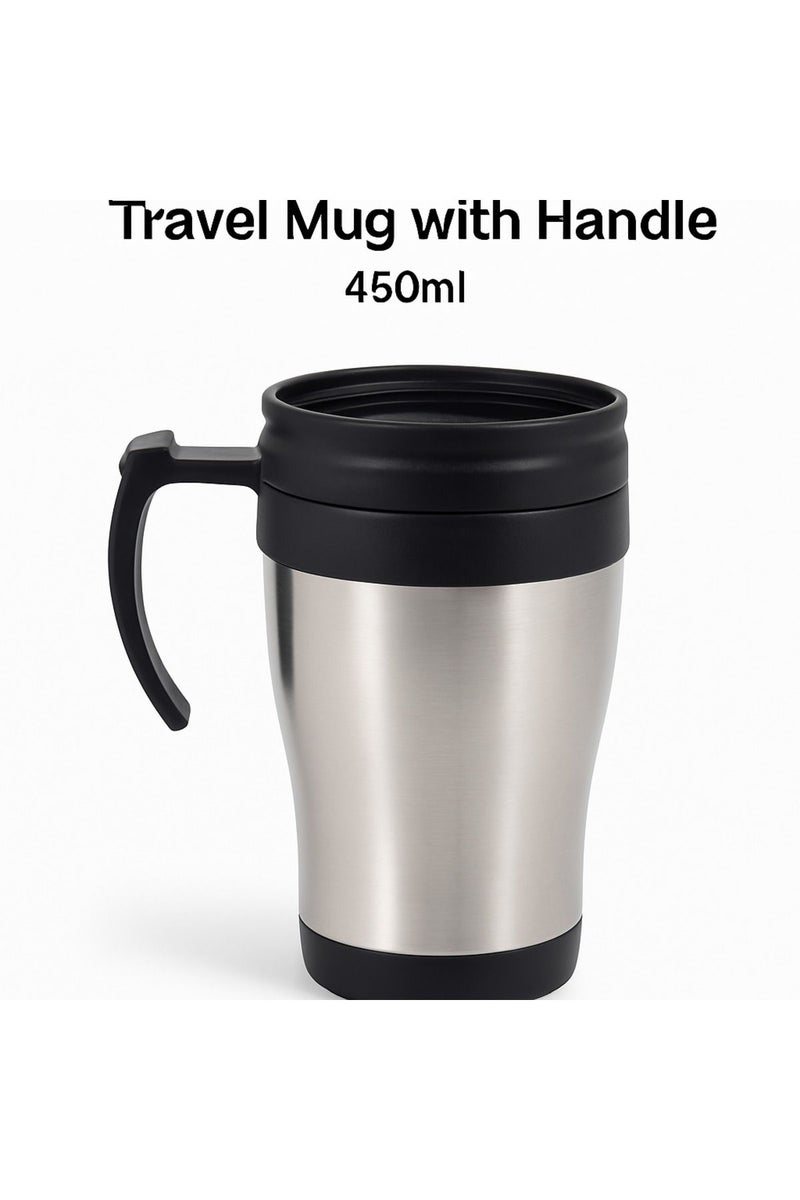 Tsumab Stainless Steel Travel Mug with Handle ? 450ml