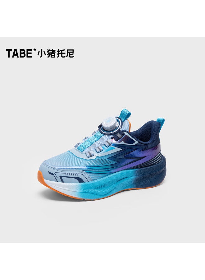 Tony The Pig Boys Running Shoes Lightweight Sports Sneakers Breathable Mesh Shock Absorption Youth Wide Fit Shoes With Dial Closure