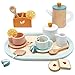 PairPear Wooden Tea Set for Little Girls Wooden Toys Toddler Tea Set Play Kitchen Accessories for Kids Tea Party with Play Food - Image 4