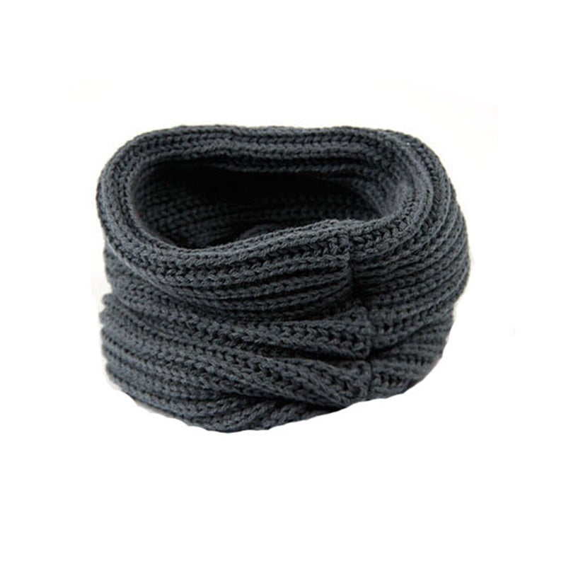 Winter Wool Loop Scarf For Men And Women Dark Grey Thick Knitted Neckerchief - Image 2