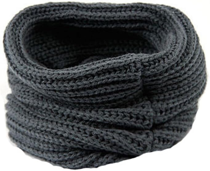 Winter Wool Loop Scarf For Men And Women Dark Grey Thick Knitted Neckerchief - Image 1