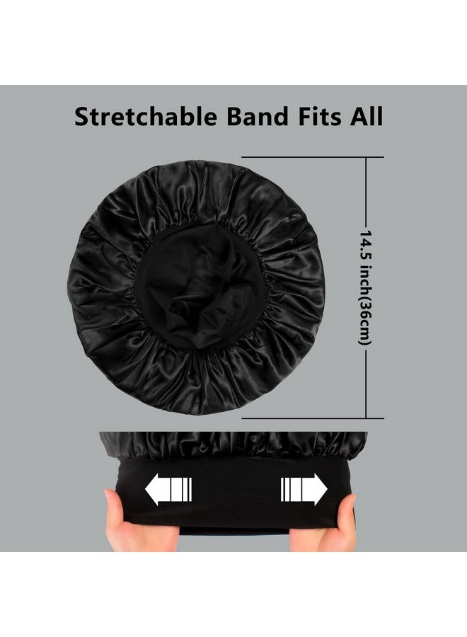 Heniho 2Pcs Bonnets For Men, Double Layer Hair Bonnet Satin Bonnet For Women Curly Hair Braids, A - Image 3