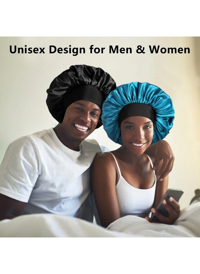 Heniho 2Pcs Bonnets For Men, Double Layer Hair Bonnet Satin Bonnet For Women Curly Hair Braids, A - Image 5