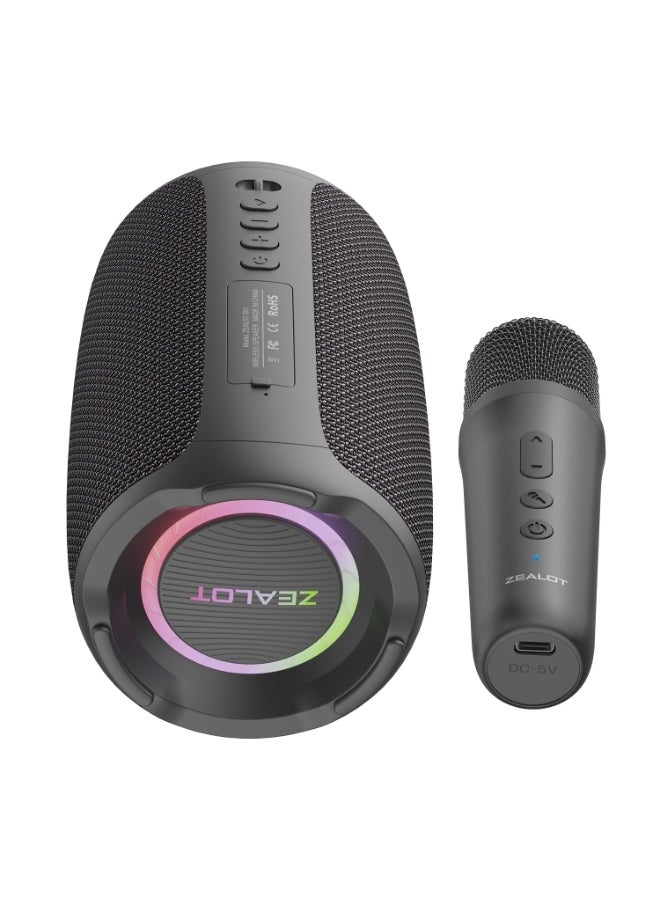 زيلوت سماعة كاراوكي لاسلكية **Zealot S61M** مزودة بإضاءة **RGB** إيقاعية، مع **ميكروفونين** مزدوجين - Image 2