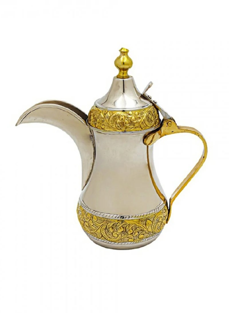 باصرة طقم دلة فاخر للقهوة العربية باصرة ذهبي وفضي 3 قطع - Image 2