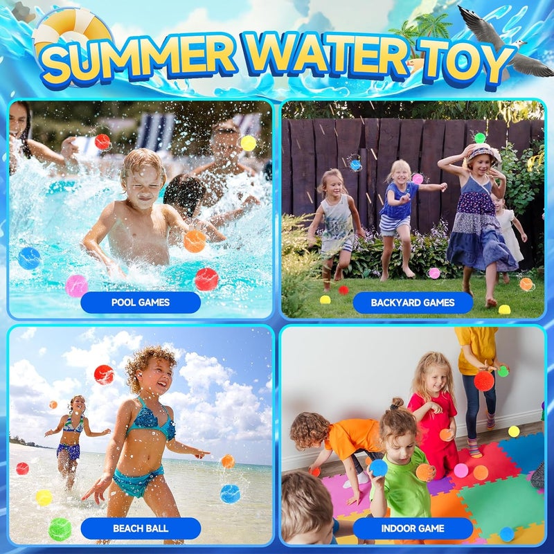 BEFANS 90 Pcs Reusable Water Balls, Reusable Water Balloons for Outdoor Toys and Games, Water Toys for Kids and Adults Boys and Girls - Summer Toys Ball for Pool and Backyard Fun - Image 2