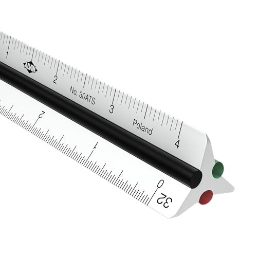 ALVIN 30ATS Mini Aluminum Architect Triangular Scale Ruler, Drawing and Design Tool for Students and Professionals, Great for Drafting, Architecture, and Art - 4 Inches - Image 1