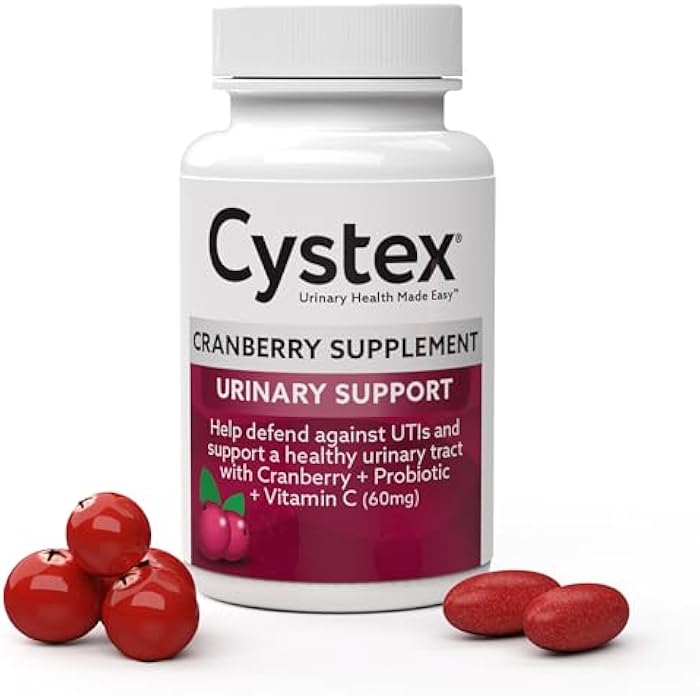 Cystex Cranberry Urinary Health Supplement - 3-in-1 UTI Protection with Probiotics, Prebiotics, & Vitamin C - Supports Vaginal pH, Yeast Balance, & Urinary Health - Fast-Acting - Sugar-Free - 75-Count - Image 1