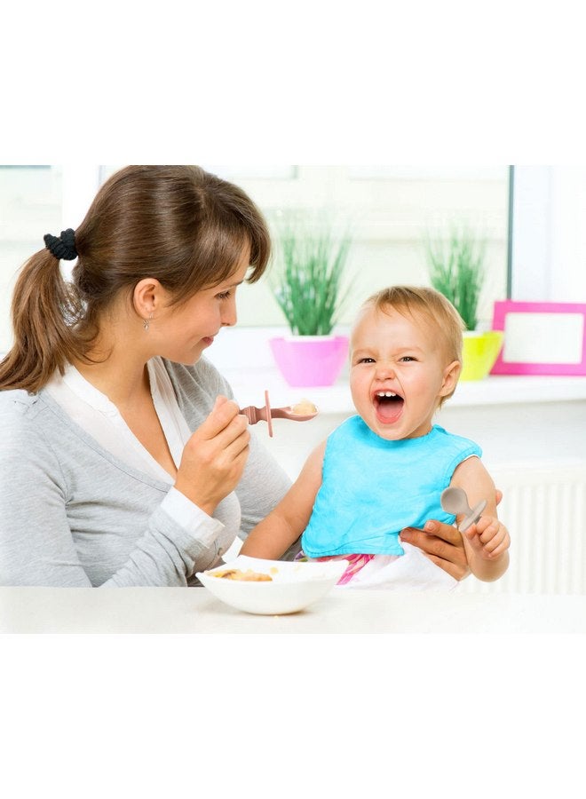 سبريك ملاعق سيليكون للأطفال لفطام الطفل، عبوة من قطعتين، مجموعة ملاعق تغذية الطفل في المرحلة الأولى صديقة للعلكة وخالية من الرصاص والبيسفينول أ والفثالات والبلاستيك، مجموعة هدايا رائعة (صن رايز/بيج فرنسي) - Image 5