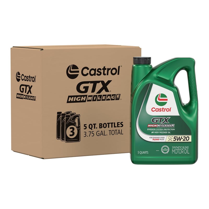 Castrol زيت محرك كاسترول جي تي إكس عالي الأميال 5W-20 مزيج صناعي، 5 كوارت، عبوة من 3 - Image 5