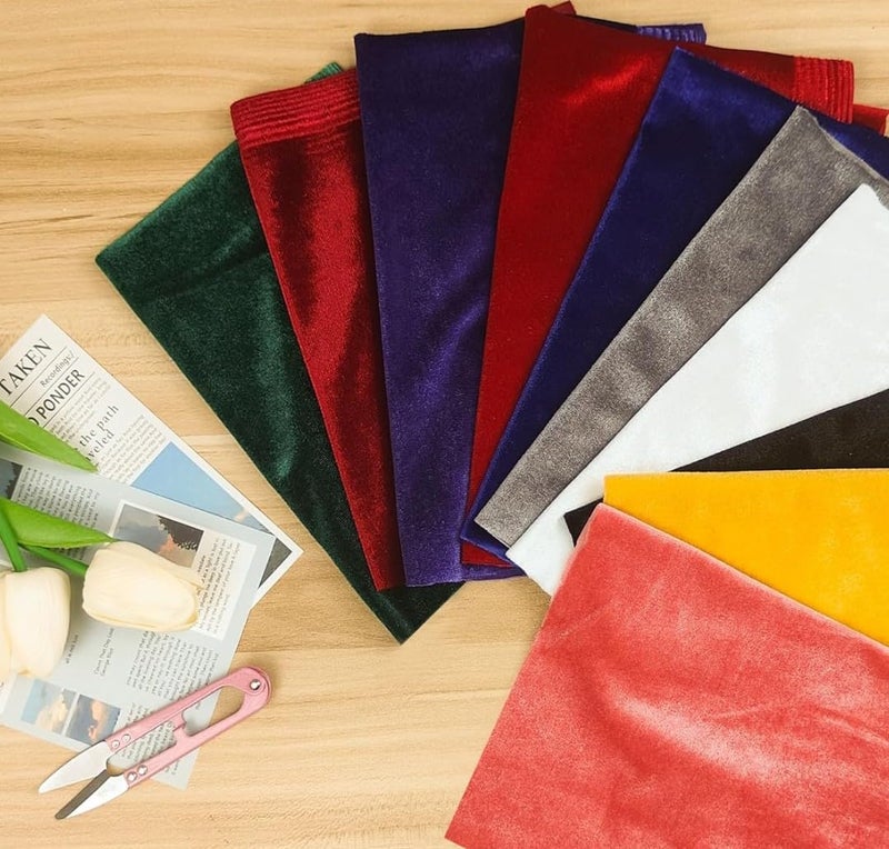 VRB Dec قماش مخمل متعدد الأغراض بطول 1 متر للتزيين، تعبئة العروس، قاعة الحفلات، باقة، تعبئة الهدايا، الديكور، غرفة العبادة (1 متر، أحمر) - Image 2