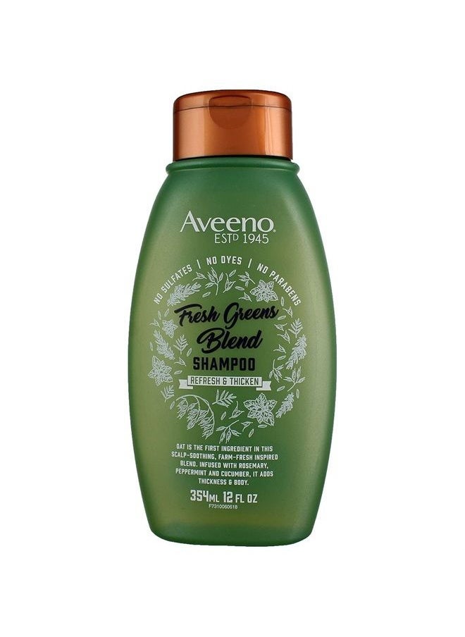 Aveeno Shampoo Fresh Greens Blend 12 Ounce (Thicken) (354ml) (2 Pack) 