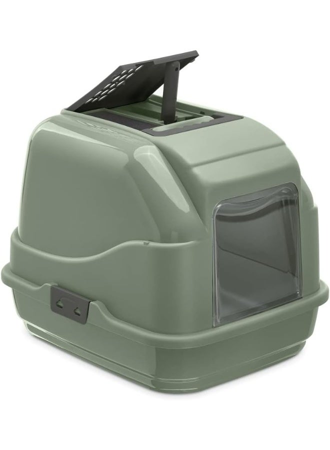 Imac Easy Cat Second Life Plastic Cat Toilet, 50x40x40cm[Color - Sage Green] - Image 1