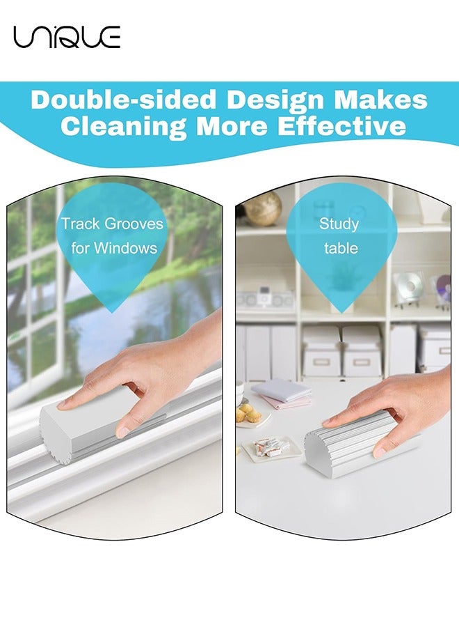 Unique Sponges Cleaning Brush, 4 Pcs Reusable Dusters for Cleaning Household Use,Reusable Damp Dusting Sponge Household Cleaning for Blinds, Glass, Baseboards,Radiators,Window Track Grooves(Multi Color)  - Image 5