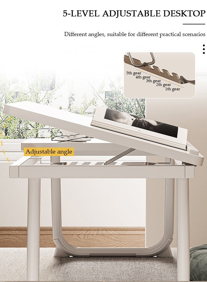 DUNISO Laptop Bed Tray Desk, Adjustable Folding Laptop Bed Table, Portable Standing Desks, Foldable Lap Tablet Desk with Cup Holder for Bed Couch Sofa Floor,Suitable for Indoor and Outdoor Use, Study, Reading, Dining - Image 3