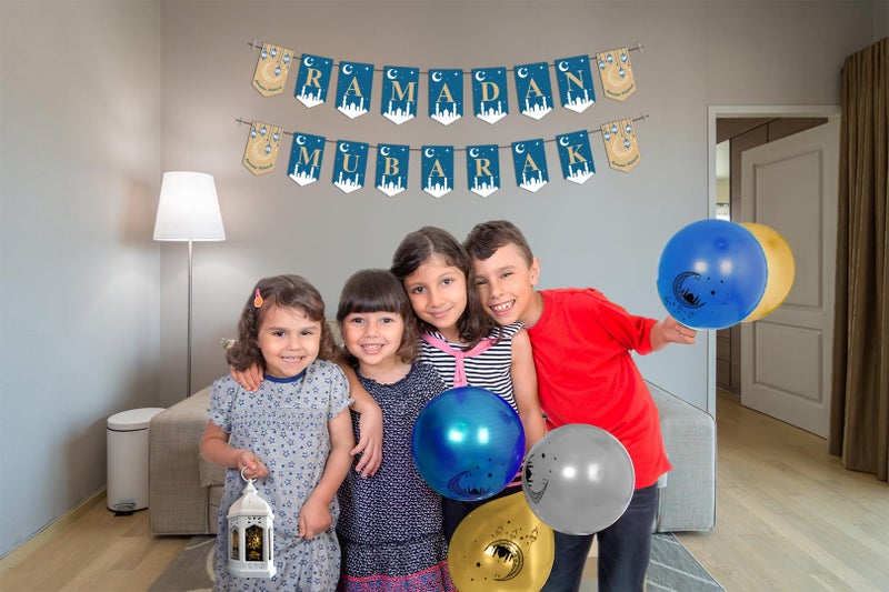 OLEEK زينة رمضان OLEEK للمنزل 2025 مجموعة ( إكليل رمضان - 2 لافتة رمضان - 18 بالون رمضان ) زينة رمضان - هدايا رمضان - زينة رمضان - لافتات رمضان مبارك - Image 4