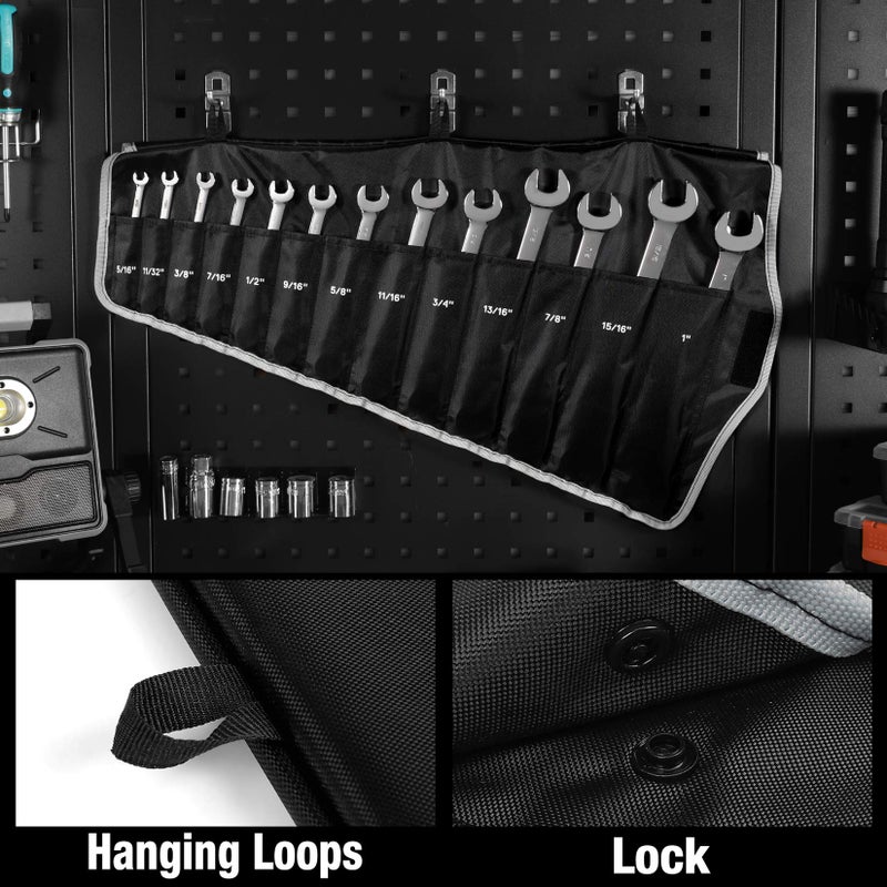 DURATECH Flex-Head Ratcheting Combination Wrench Set, SAE, 13-piece, 5/16'' to 1'', CR-V Steel, with Rolling Pouch - Image 5