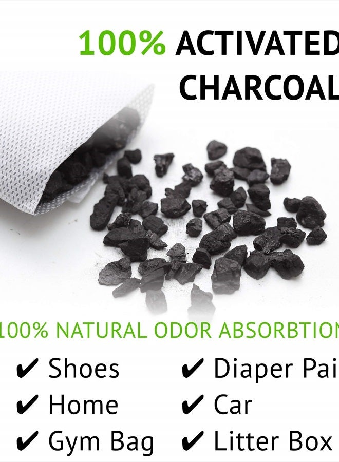 BMBU Charcoal Shoe Deodorizers - Activated Natural Moso Bamboo Air Purifying Bag Insert for Sneakers Oder Eliminator Mini Bags -Absorber/Freshener for Gym Bag,Drawer,Closet,Car,Home, Cat Litter - Image 2