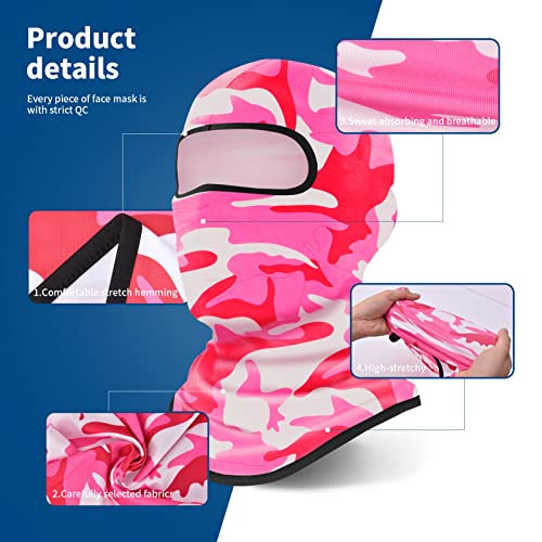 YESLIFE Pink Camouflage Balaclava Ski Mask for Men and Women, Winter Face Mask, Shiesty for Skiing, Snowboarding & Motorcycle - Image 5