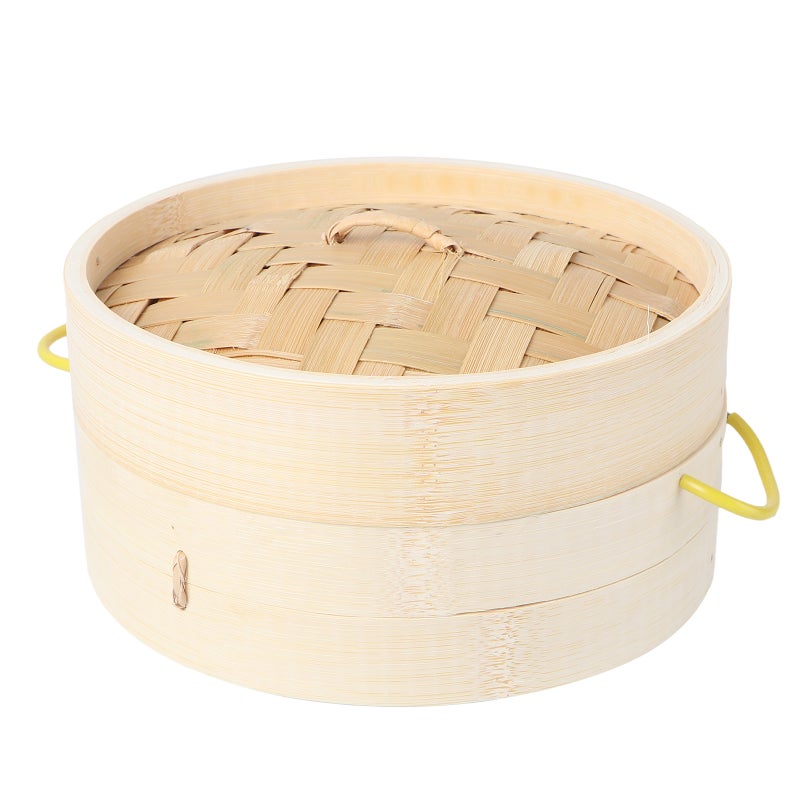 2pcs Steamer with Handles Round Steamed Buns Steamer Cooking Tools for Home Kitchen (18cm Steamer+Cover) - Image 1