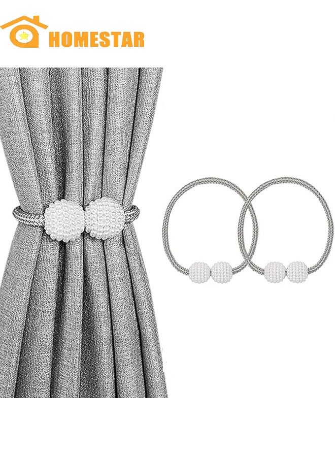 هومستر زوج من الستار المغناطيسي ربطة الظهر ، الحبل الزخرفي قفل الستار عقد الظهر حامل ، مع مغناطيسي قوي ، للمنزل ، غرفة النوم ، المكتب - Image 1