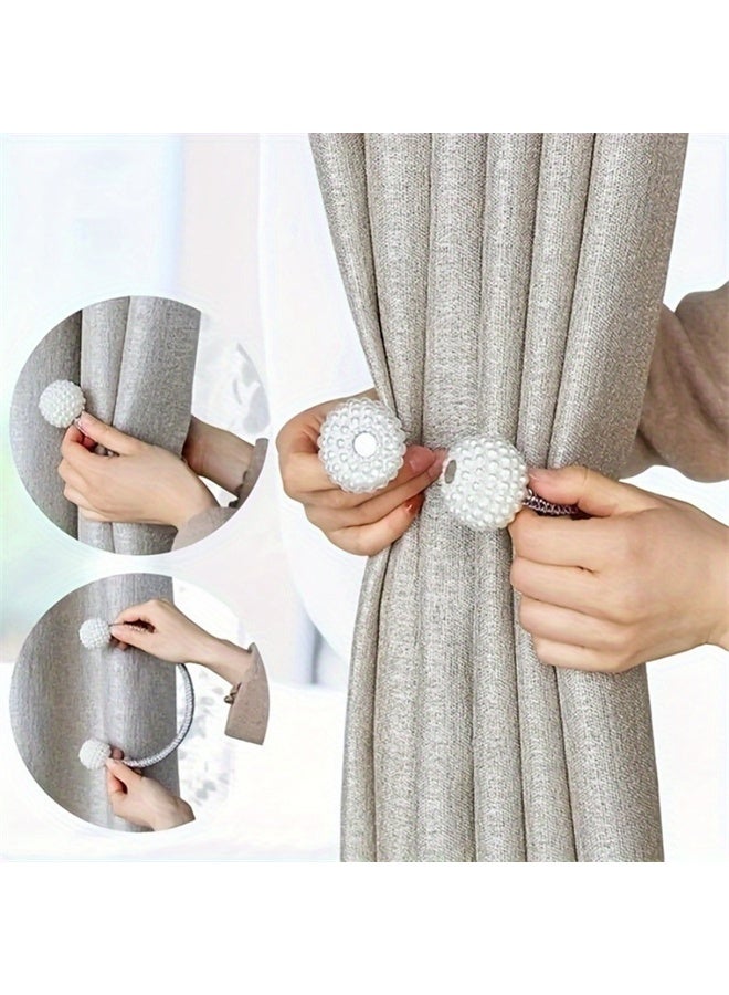 هومستر زوج من الستار المغناطيسي ربطة الظهر ، الحبل الزخرفي قفل الستار عقد الظهر حامل ، مع مغناطيسي قوي ، للمنزل ، غرفة النوم ، المكتب - Image 2