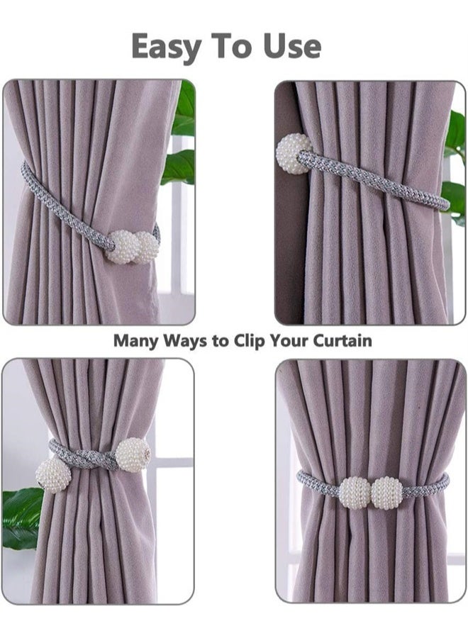 هومستر زوج من الستار المغناطيسي ربطة الظهر ، الحبل الزخرفي قفل الستار عقد الظهر حامل ، مع مغناطيسي قوي ، للمنزل ، غرفة النوم ، المكتب - Image 3