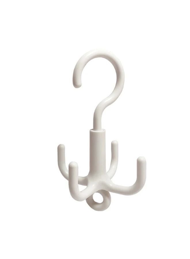 White Heavy Duty Rotating Hook 360 Swivel Hanging Organizer Easy Installation No Tools - Image 1