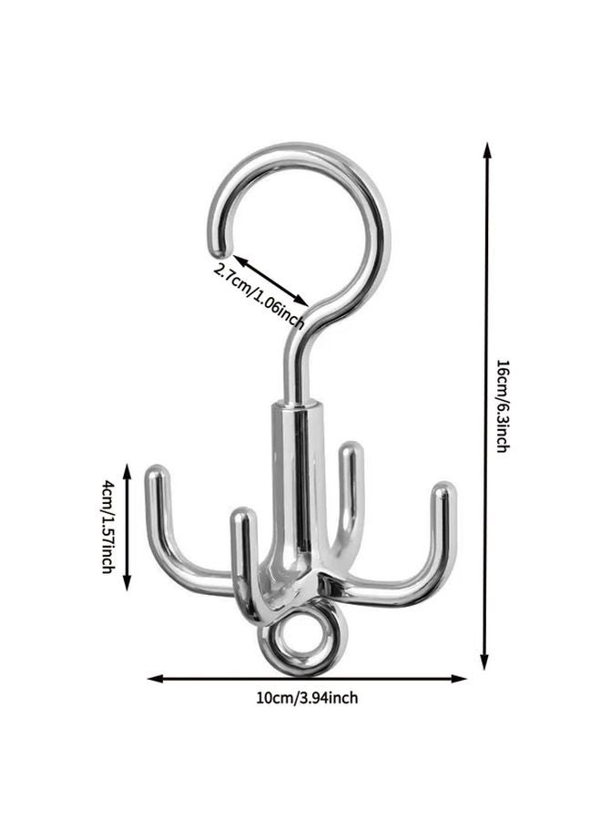 White Heavy Duty Rotating Hook 360 Swivel Hanging Organizer Easy Installation No Tools - Image 5