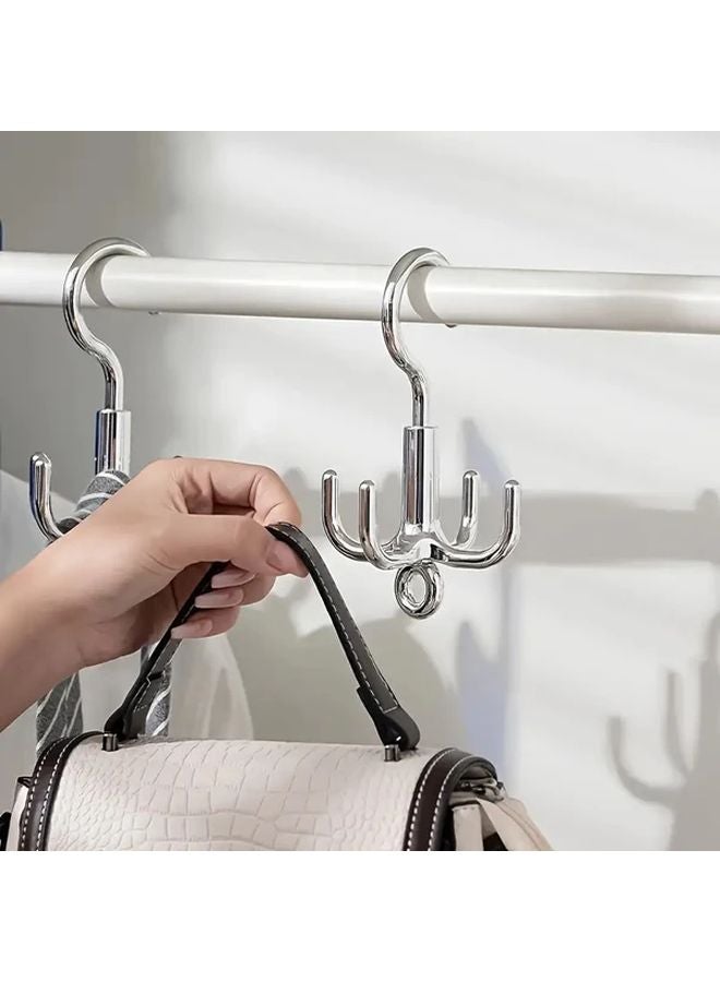 White Heavy Duty Rotating Hook 360 Swivel Hanging Organizer Easy Installation No Tools - Image 2