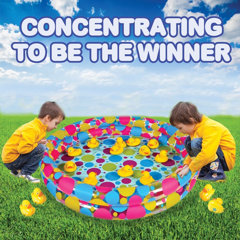 Gamie Duck Pond Matching Game for Kids includes 20 Plastic Ducks with Numbers and 3’ x 6” Inflatable Pool - Fun Memory Game - Water Outdoor Game for Children, Preschoolers, Birthday Party - Image 5