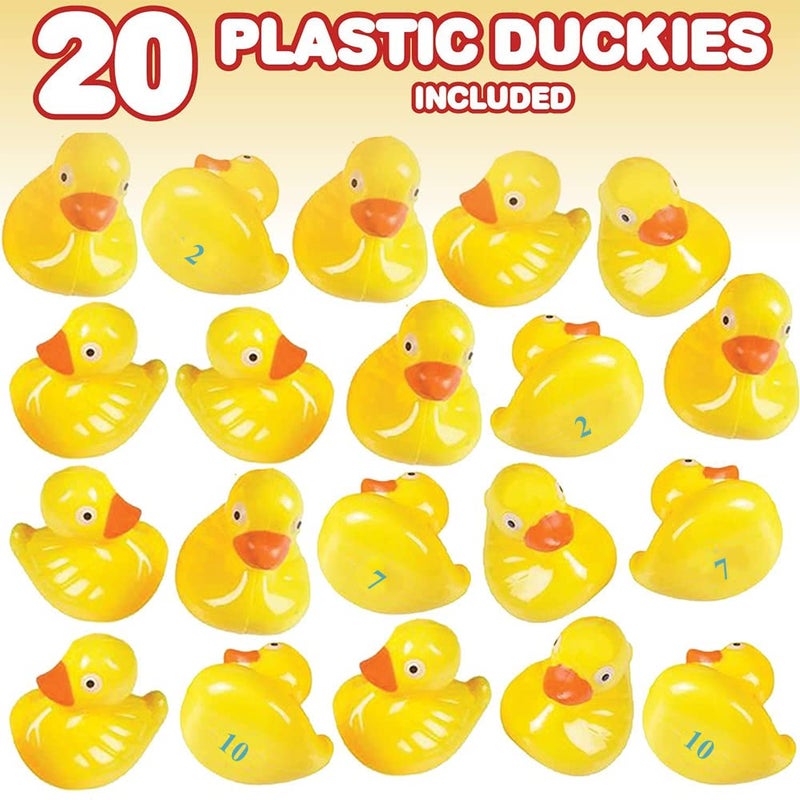Gamie Duck Pond Matching Game for Kids includes 20 Plastic Ducks with Numbers and 3’ x 6” Inflatable Pool - Fun Memory Game - Water Outdoor Game for Children, Preschoolers, Birthday Party - Image 3