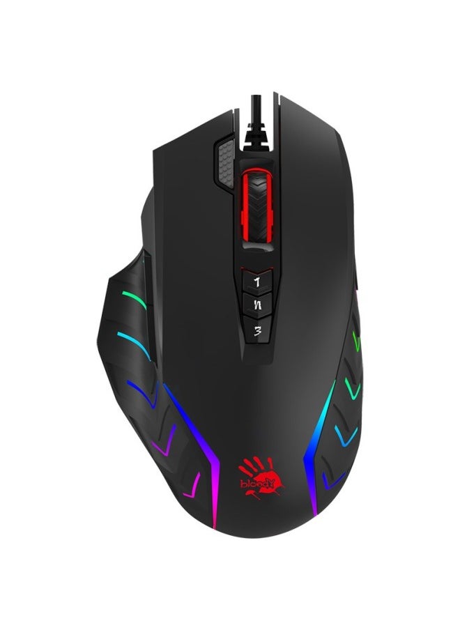 A4TECH A4tech Blood Hand Phantom J95s Activated Edition, E-sports Wired Gaming Mouse, Right-handed Mouse, 5k Colorful Mouse, Pubg Mouse, Rgb 16.8 Million Colors, Black  - Image 3