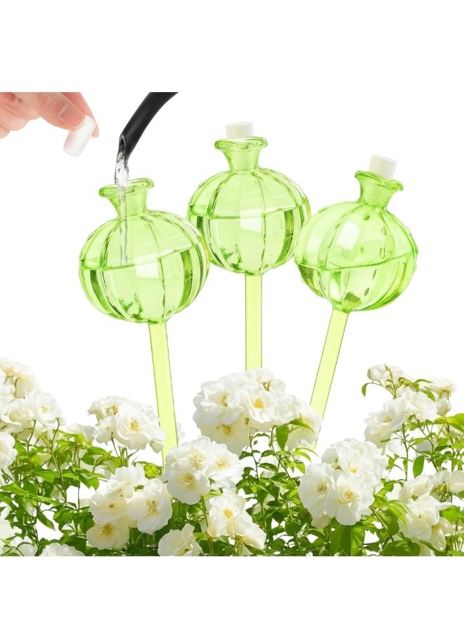 3‑Pack Green Cactus‑Shaped Self‑Watering Globes, Self Watering Planter Insert for Indoor and Outdoor Potted Plants, Long‑Lasting Vacation Plant Care