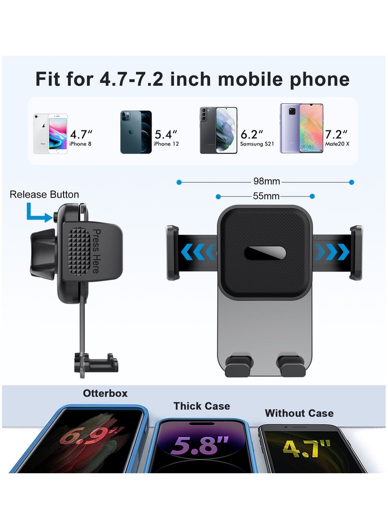 YZMA GLOBAL Car Phone Holder Car Mount, Upgraded 3-in-1 Dashboard/Air Vent/Windscreen, Metal Hook Mobile Holder with One-Button Release, 360° Rotation, Compatible with 4.7-7.2 Inch Phones - Image 5
