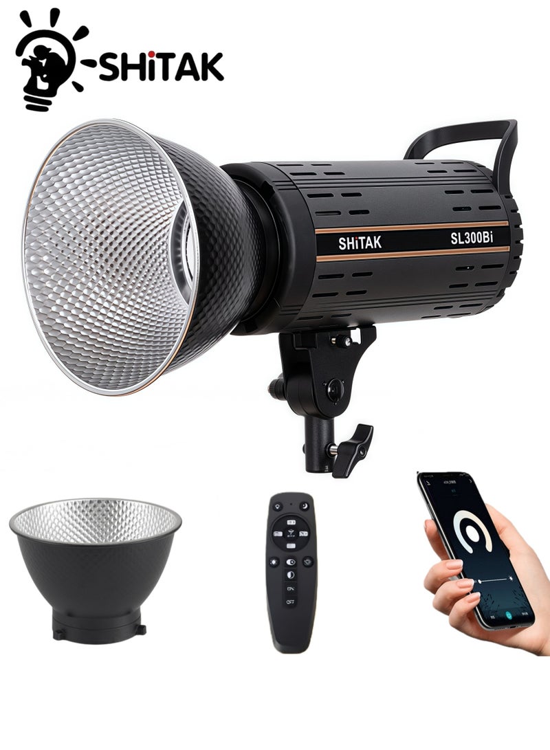 Shitak 200W Bi-Color LED Video Light, Professional COB Studio Lighting 200W 2700-6500K with Bowens Mount and Standard Reflector, 5-100% Dimmable Continuous Light for Photography, Live Stream, YouTube, Filmmaking (APP & Remote Control) - Image 1