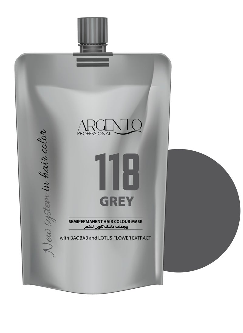 ARGENTO Argento Pro 118 Grey Semipermanent Hair Color Mask 200ml 