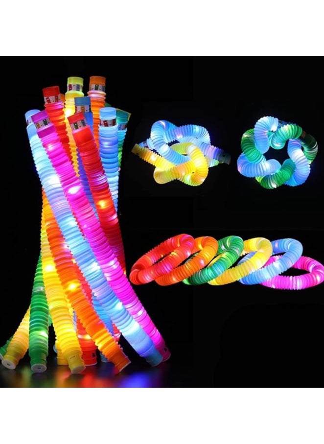 Generic 6Pcs Glow in the Dark Tubes Kids Sensory Toys Set for Party Hour Stress Relief Fidget Light Up Birthday Decorations for Girls Boys (Glow Tubes)  - Image 1