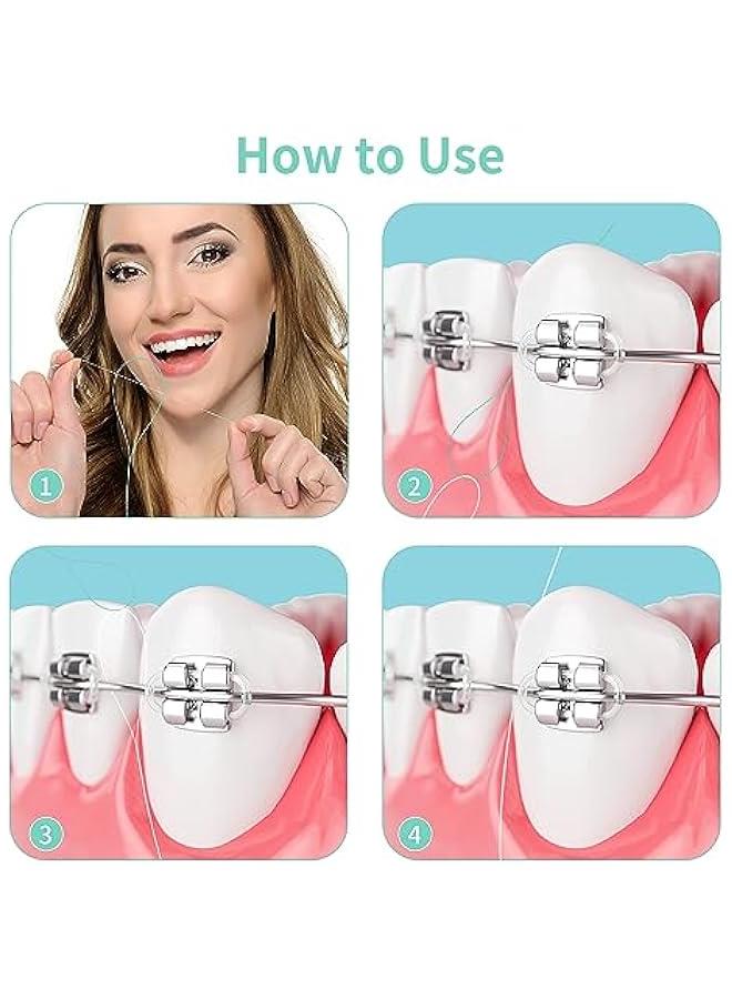 100-Pack Green Dental Floss Threaders for Braces, Bridges, and Implants - Effective Deep Cleaning Solution - Image 3