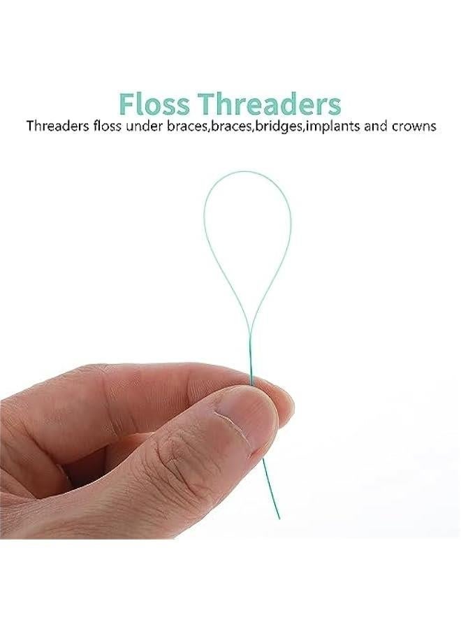 100-Pack Green Dental Floss Threaders for Braces, Bridges, and Implants - Effective Deep Cleaning Solution - Image 2
