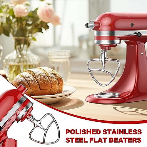 GVODE Stainless Steel Flat Beater for KitchenAid Mixer, Paddle Attachment for Tilt-Head Stand Mixer Fits 4.5-5 QT Mixing Bowl, Beater Replacement, Dishwasher Safe by GVODE - Image 2