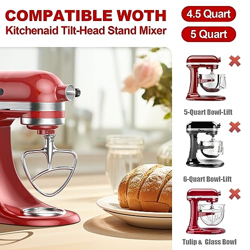 GVODE Stainless Steel Flat Beater for KitchenAid Mixer, Paddle Attachment for Tilt-Head Stand Mixer Fits 4.5-5 QT Mixing Bowl, Beater Replacement, Dishwasher Safe by GVODE - Image 4