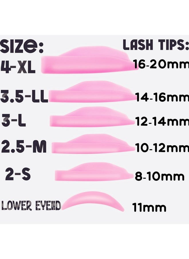 ICONSIAM - Lash lift Pad, Eyelash Perming Rod, Soft Lash Lamination Curler Shield Mega L Curl, 6 Size Lash Lifting Pads Fit All Eyes and Lashes, Lamination Roller Give Eyelashes Super Curl Never Pops Off Eyes -100 Applications Perming Guards Rods Roller (Mega L Pads-pink) - Image 1
