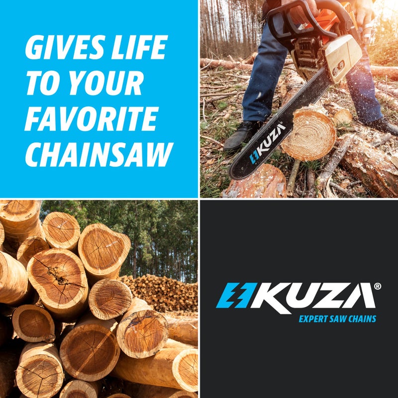 Kuza Premium 10 Inch Chainsaw Chain 3/8" LP Pitch, 050" Gauge, 40 Drive Links, German Steel, fits MAKITA, ECHO, Remington RM1035P, Worx WG309, Sun Joe SWJ803E, Craftsman - and more - S40 (3 Chains) - Image 5