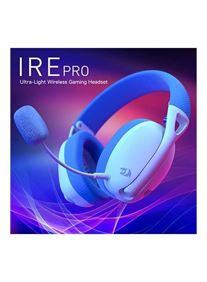 REDRAGON H848B IRE Pro Headphones, Tri-Mode Connection, 40mm Driver Size, 7.1 Virtual Surround, Detachable Microphone, 2.4G/BT/Wired Connectivity, White/Blue | H848B - Image 2