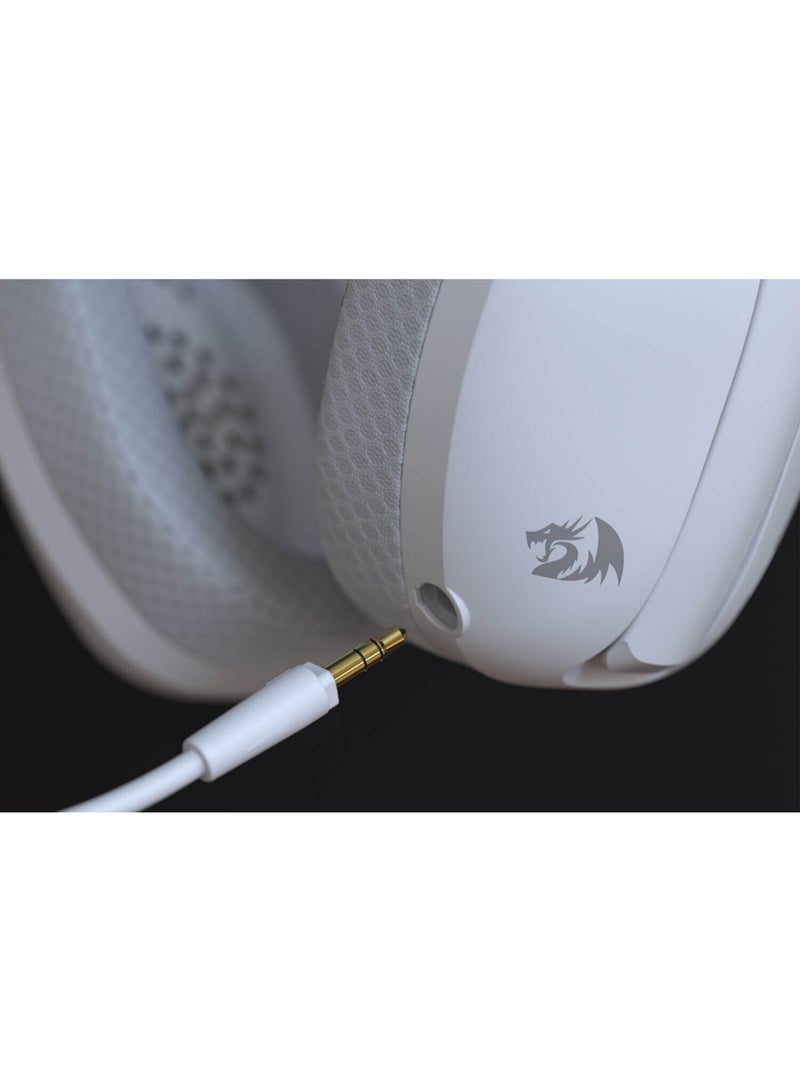 REDRAGON H848B IRE Pro Headphones, Tri-Mode Connection, 40mm Driver Size, 7.1 Virtual Surround, Detachable Microphone, 2.4G/BT/Wired Connectivity, White/Blue | H848B - Image 5