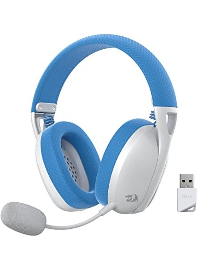 REDRAGON H848B IRE Pro Headphones, Tri-Mode Connection, 40mm Driver Size, 7.1 Virtual Surround, Detachable Microphone, 2.4G/BT/Wired Connectivity, White/Blue | H848B - Image 1